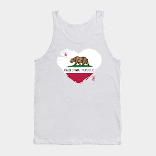 U.S. State - I Love California - California Flag Tank Top